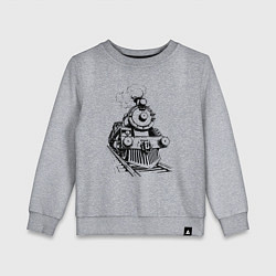 Свитшот хлопковый детский Векторный паровоз, цвет: меланж