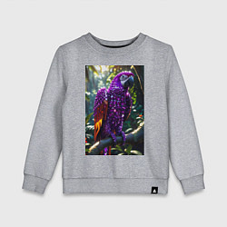 Свитшот хлопковый детский Попугай из драгоценных камней, цвет: меланж