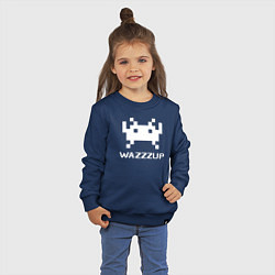Свитшот хлопковый детский Space invader wazzzup, цвет: тёмно-синий — фото 2