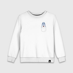 Свитшот хлопковый детский Wolf Chan in pocket, цвет: белый