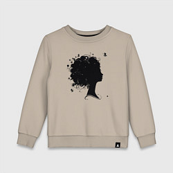 Свитшот хлопковый детский Girl flowers, цвет: миндальный