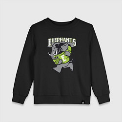 Свитшот хлопковый детский Elephants run, цвет: черный