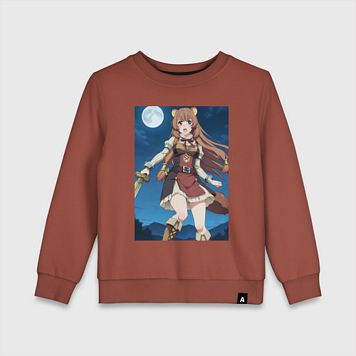 Детский свитшот Рафталия сражается в ночи / Кирпичный – фото 1