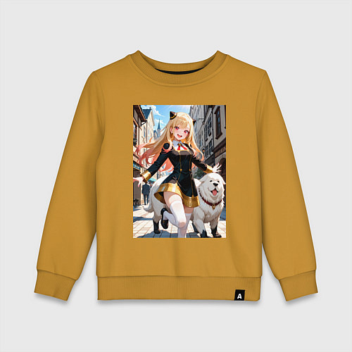 Детский свитшот Марин Китагава косплей Ани Форджер / Горчичный – фото 1