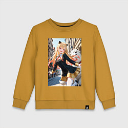 Свитшот хлопковый детский Марин Китагава косплей Ани Форджер, цвет: горчичный