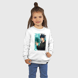 Свитшот хлопковый детский Мегуми фусигуро заклинатель, цвет: белый — фото 2