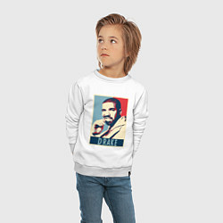 Свитшот хлопковый детский Drake obey, цвет: белый — фото 2