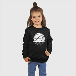 Свитшот хлопковый детский Basketball play, цвет: черный — фото 2