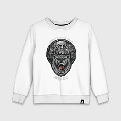 Свитшот хлопковый детский Время быть сильным - Велес медведь, цвет: белый