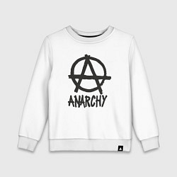 Свитшот хлопковый детский Анархист, цвет: белый