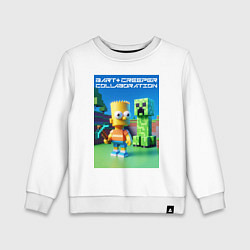 Свитшот хлопковый детский Bart and Creeper - collaboration ai art, цвет: белый