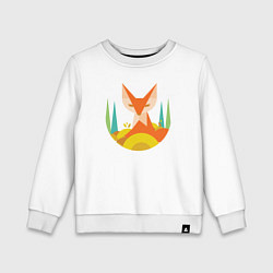 Свитшот хлопковый детский Forest fox, цвет: белый