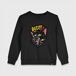 Свитшот хлопковый детский Cat decoy run, цвет: черный