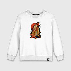 Свитшот хлопковый детский Московские панельки, цвет: белый
