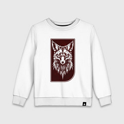 Свитшот хлопковый детский Лис на багровом фоне, цвет: белый