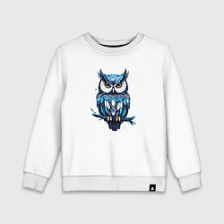 Детский свитшот Голубой филин на ветке