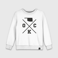 Свитшот хлопковый детский Map OKC, цвет: белый