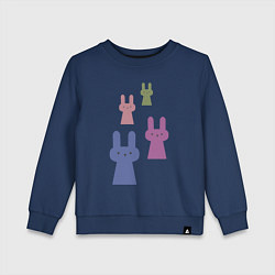 Свитшот хлопковый детский Минимализм нашествие зайцев ы кроликов, цвет: тёмно-синий