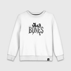 Свитшот хлопковый детский Bones лого из дыма, цвет: белый
