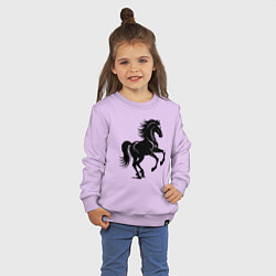 Свитшот хлопковый детский Черная лошадь сксчет, цвет: лаванда — фото 2