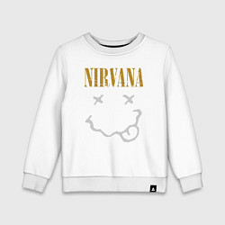 Свитшот хлопковый детский Нирвана рок музыка, цвет: белый