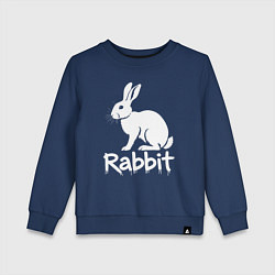Свитшот хлопковый детский Белый кролик, цвет: тёмно-синий