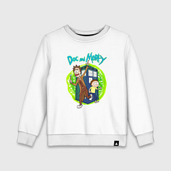 Свитшот хлопковый детский Doc and Morty, цвет: белый