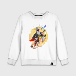 Свитшот хлопковый детский Крысиный рок, цвет: белый