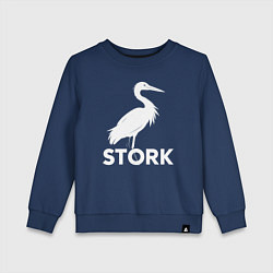 Свитшот хлопковый детский Белый аист, цвет: тёмно-синий