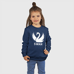 Свитшот хлопковый детский Лебедь на взлете, цвет: тёмно-синий — фото 2