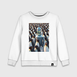 Детский свитшот Bender bending robot among the penguins