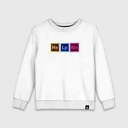 Свитшот хлопковый детский Help me - для дизайнеров, цвет: белый