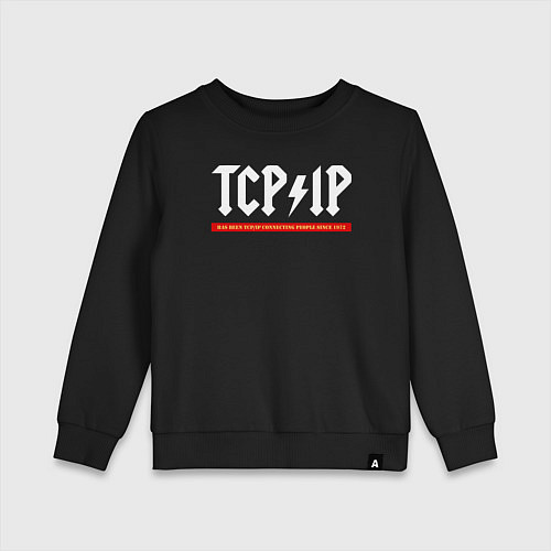 Детский свитшот TCP IP connecting people since 1972 / Черный – фото 1