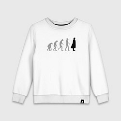Свитшот хлопковый детский Эволюция Шерлока, цвет: белый