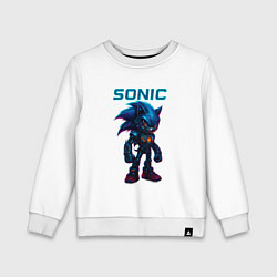 Свитшот хлопковый детский Sonic cyberpunk, цвет: белый