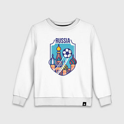 Свитшот хлопковый детский Football - Russia, цвет: белый
