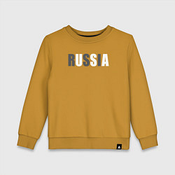 Свитшот хлопковый детский Russia - USA, цвет: горчичный