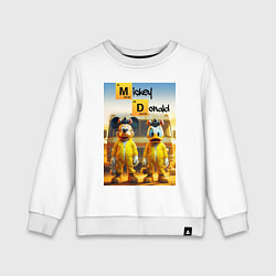 Свитшот хлопковый детский Mickey Mouse and Donald Duck - Breaking bad soap o, цвет: белый
