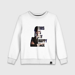 Детский свитшот Уэнсдэй счастливое лицо