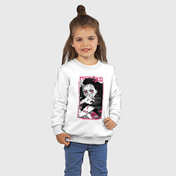 Свитшот хлопковый детский Клинок, рассекающий демонов, Незуко, цвет: белый — фото 2