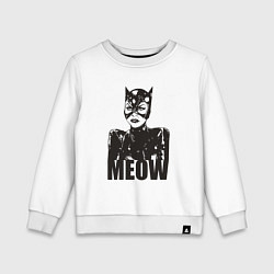 Свитшот хлопковый детский Cat woman, цвет: белый