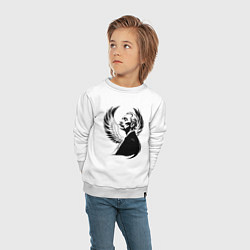 Свитшот хлопковый детский Сальвадор Дали и крылья, цвет: белый — фото 2