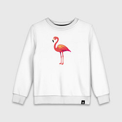 Свитшот хлопковый детский Фламинго стоит, цвет: белый