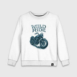 Свитшот хлопковый детский Wild ride, цвет: белый