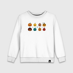 Детский свитшот Разноцветные тыквы Джека на Хэллоуин