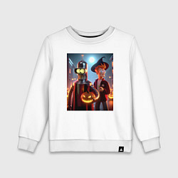 Детский свитшот Бендер и Фрай в шляпе - ночь на хэллоуин