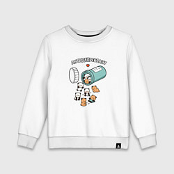 Свитшот хлопковый детский Антидепрессант - мишки панды, цвет: белый