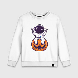 Свитшот хлопковый детский Peace pumpkin, цвет: белый