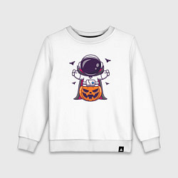 Свитшот хлопковый детский Spaceman halloween, цвет: белый