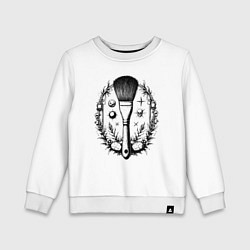Свитшот хлопковый детский Космическая кисть, цвет: белый